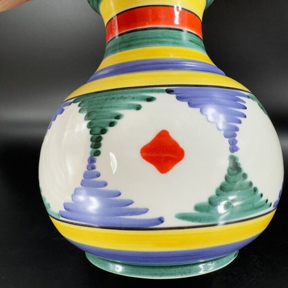 Venetian Art Pottery Vase Vessel Multicolor Glaze Ceramic Hand Made In Italy Vtg - Picture 9 of 15
